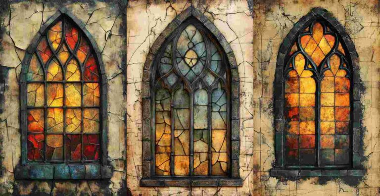 Gothic Stained Glass – Free Halloween Junk Journal Printables (WF0015)