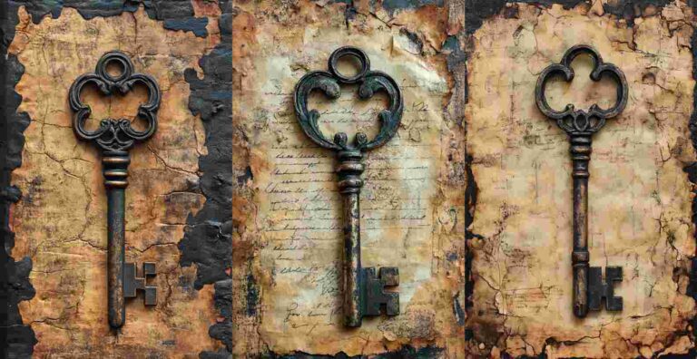 Gothic Key – Free Halloween Junk Journal Printables (WF0019)