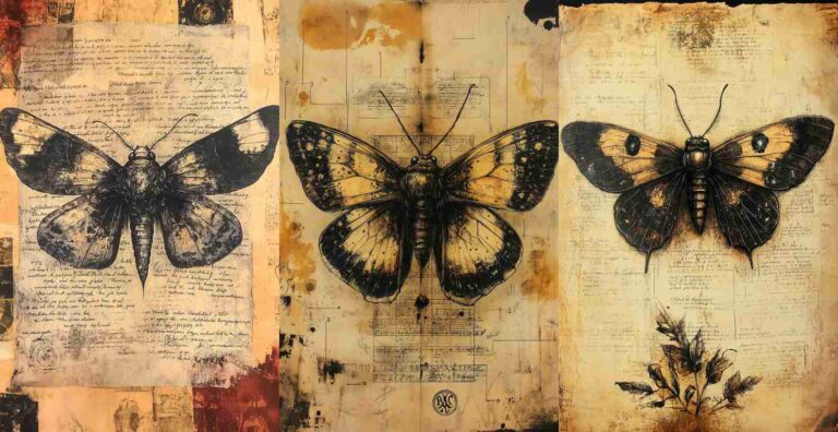 Gothic Moth – Free Halloween Junk Journal Printables (WF0023)