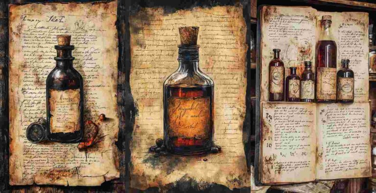 Dark Potion Bottles – Free Halloween Junk Journal Printables (WF0025)