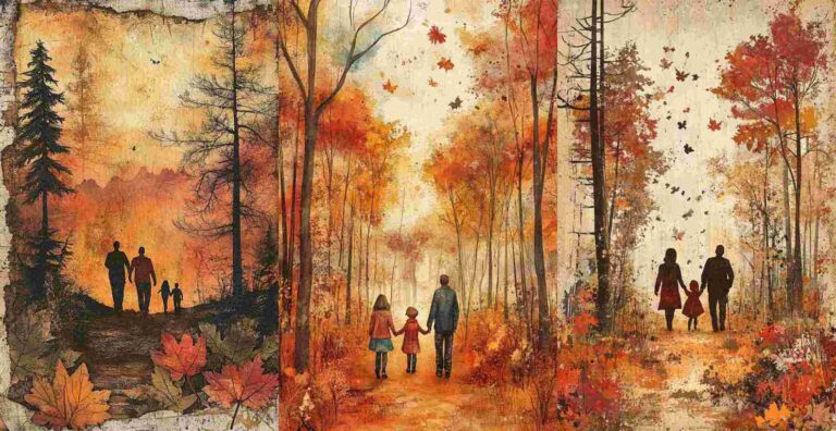 10 Autumn Family Hiking Papers – Free Fall Junk Journal Printables (WF0107)