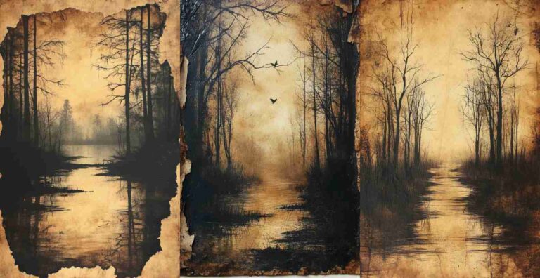 Creepy Swamp – Free Halloween Junk Journal Printables (WF0031)