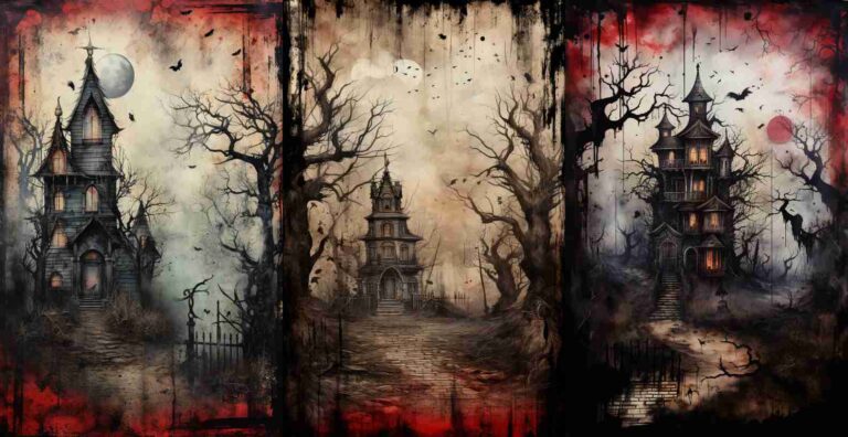 Horror Haunted House – Free Halloween Junk Journal Printables (WF0003)