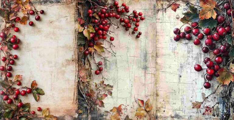 Autumn Cranberries – Free Fall Junk Journal Printables (WF0086)