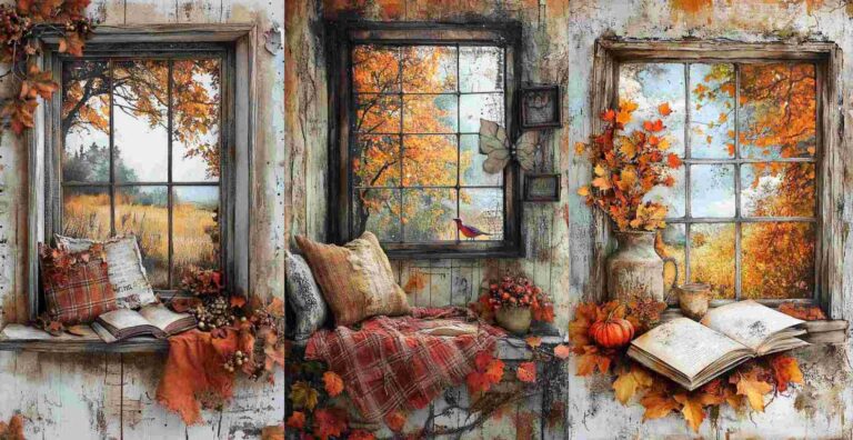 10 Fall Reading Nook Papers – Free Fall Junk Journal Printables (WF0128)