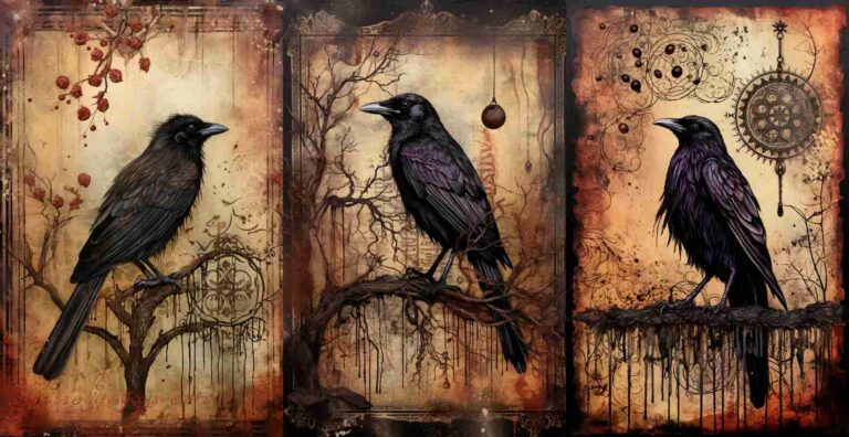 Gothic Raven – Free Halloween Junk Journal Printables (WF0056)