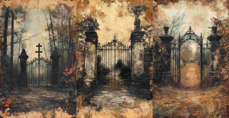 Haunted Cemetery Gate – Free Halloween Junk Journal Printables (WF0059)