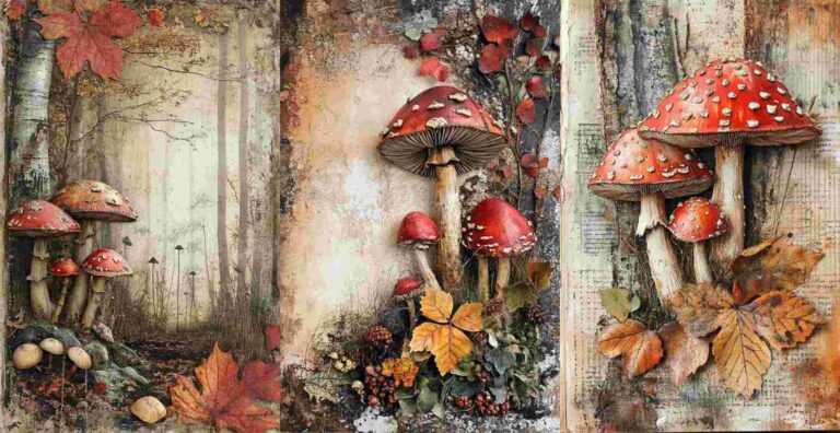 Autumn Mushrooms – Free Fall Junk Journal Printables (WF0088)