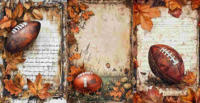 10 Fall Football Papers – Free Fall Junk Journal Printables (WF0143)