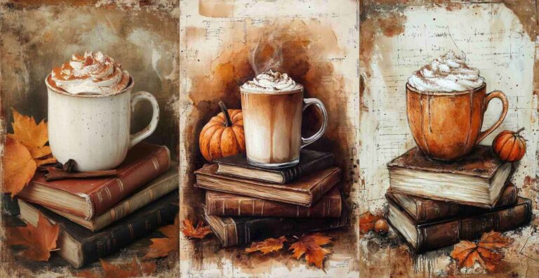 10 Fall Pumpkin Latte Papers – Free Fall Junk Journal Printables (WF0144)