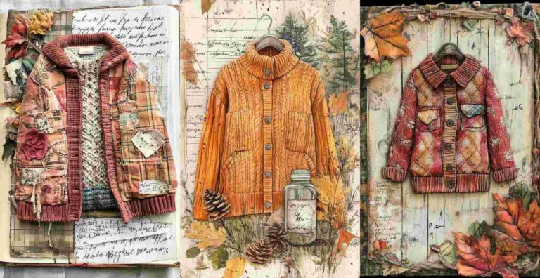 10 Fall Sweater Papers – Free Fall Junk Journal Printables (WF0145)