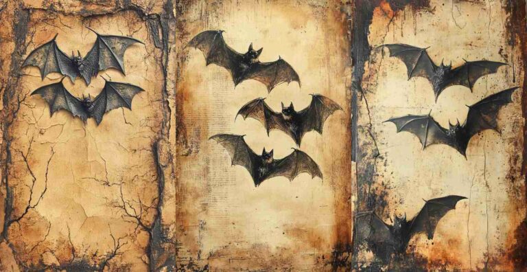 Creepy Bats Paper – Free Halloween Junk Journal Printables (WF0065)