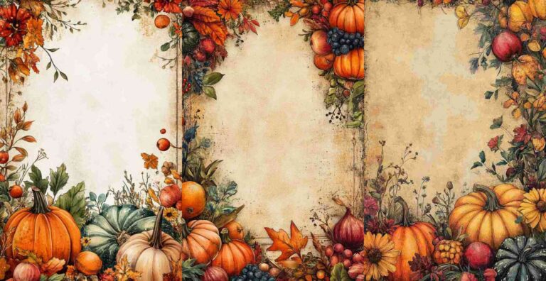 10 Fall Vegetable Papers – Free Fall Junk Journal Printables (WF0147)