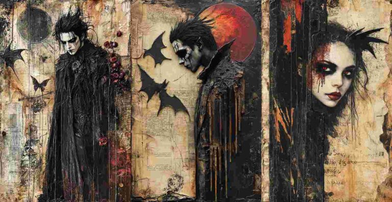 Goth Vampire – Free Halloween Junk Journal Printables (WF0070)