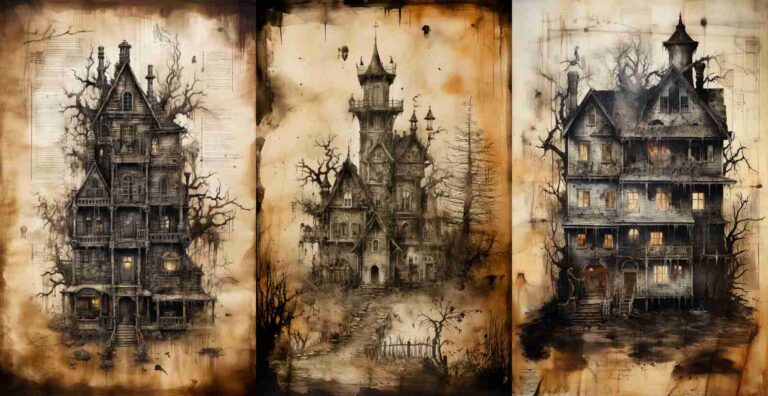 Haunted House – Free Halloween Junk Journal Printables (WF0071)