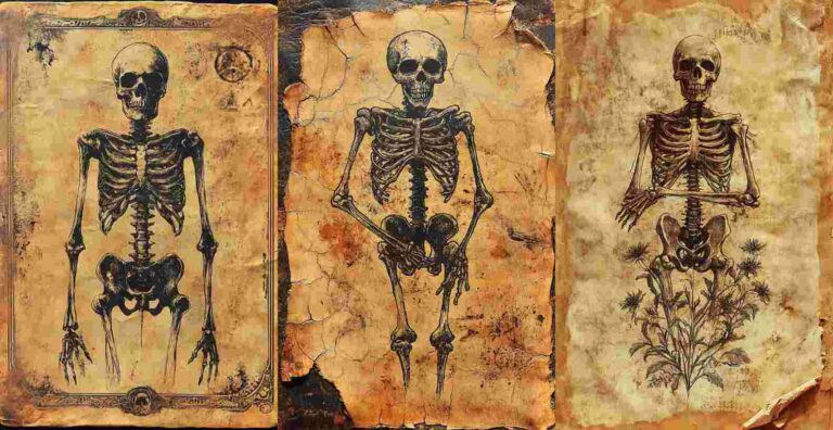 Creepy Skeleton – Free Halloween Junk Journal Printables (WF0074)