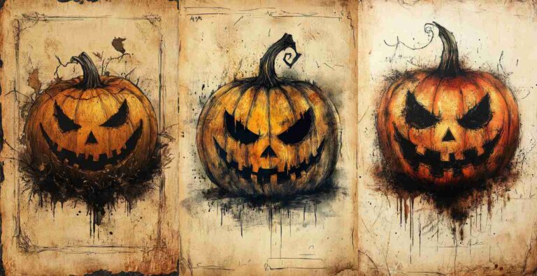 Creepy Pumpkin – Free Halloween Junk Journal Printables (WF0076)