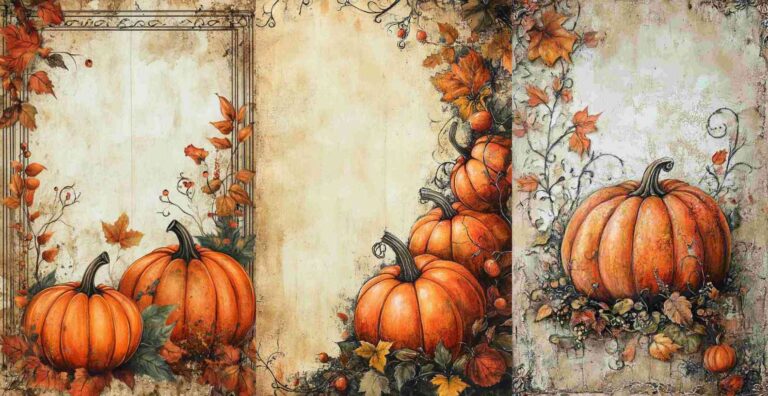 9 Fall Pumpkin Pages – Free Fall Junk Journal Printables (WF0180)