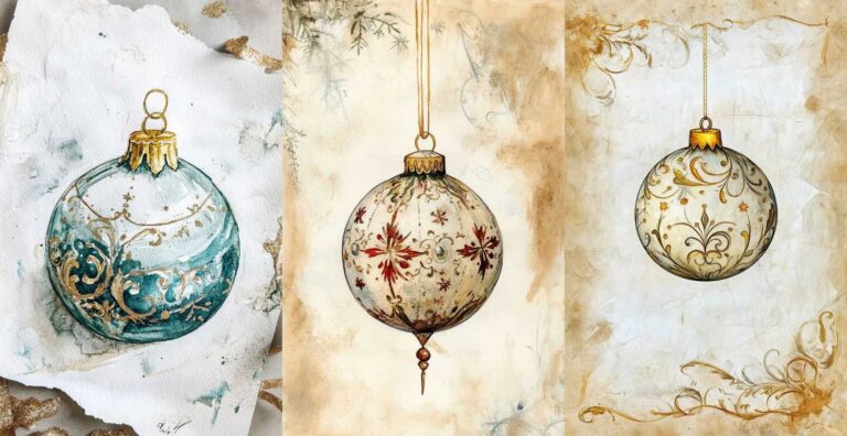 Christmas Ornaments – Free Christmas Junk Journal Printables (WF0184)