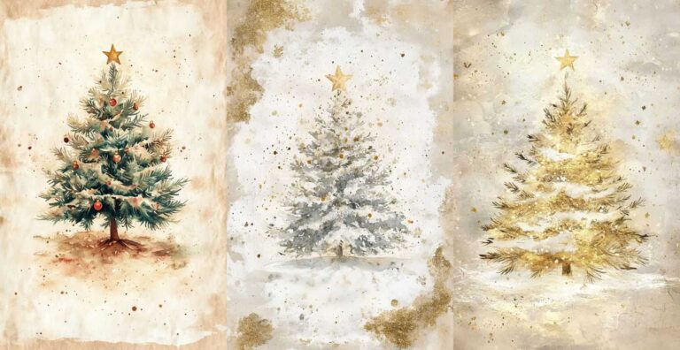 Christmas Trees – Free Christmas Junk Journal Printables (WF0186)