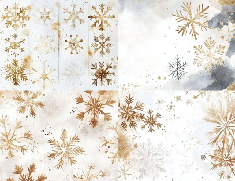 Christmas Snowflakes Landscape – Free Christmas Junk Journal Printables (WF0195)