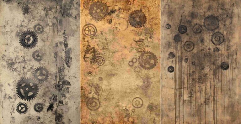 Gears and Cogs Background – Free Steampunk Junk Journal Printables (ST0005)