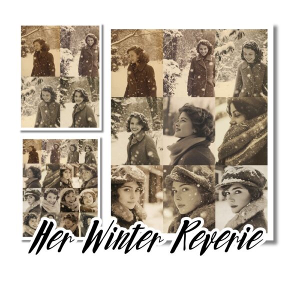 Her Winter Reverie - 29 Vintage Winter Women Photos Ephemera Junk Journal Pack - Image 10