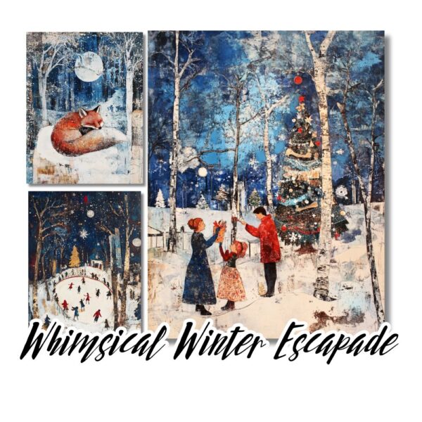 Whimsical Winter Escapade - Winter Christmas Junk Journal Papers - Image 10