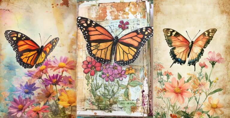 Large Monarch Butterfly – Free Fairtytale Junk Journal Printables (FT0012)