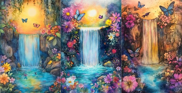 Sparkling Waterfall – Free Fairtytale Junk Journal Printables (FT0014)