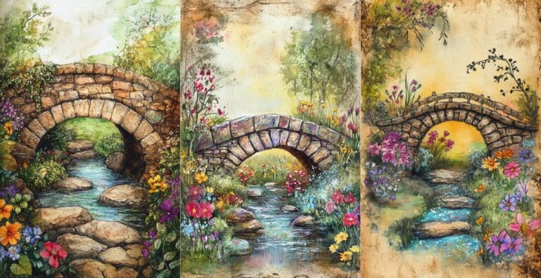 Whimsical Stone Bridge – Free Fairtytale Junk Journal Printables (FT0017)