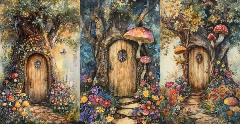 Whimsical Tree Trunk House – Free Fairtytale Junk Journal Printables (FT0018)