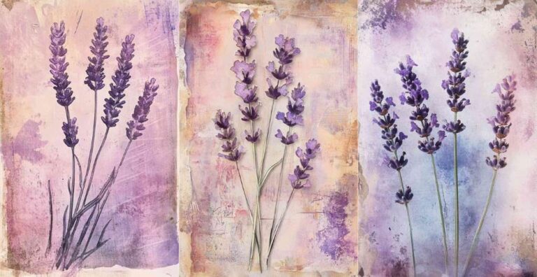 Delicate Lavender Stems – Free Floral Junk Journal Printables (FL0002)