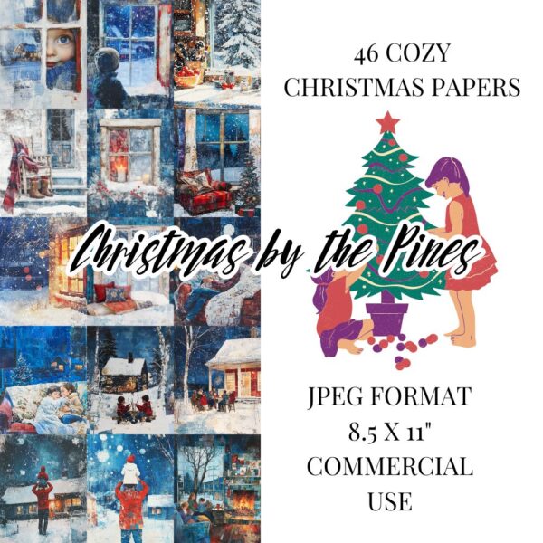 Christmas by the Pines - 46 Cozy Christmas Junk Journal Papers for a Serene Winter Holiday - Image 2