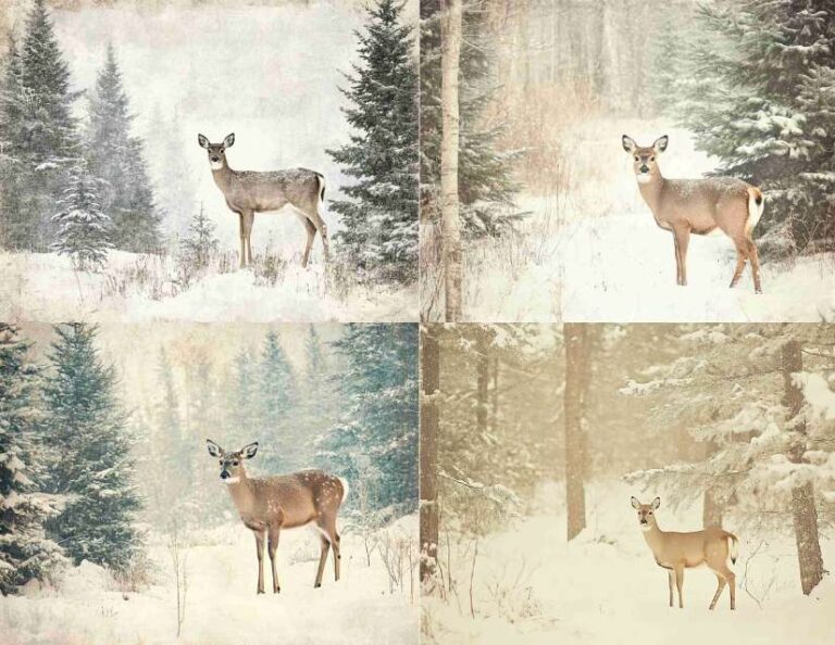 Graceful Standing Doe – Free Winter Junk Journal Printables (WT0005)