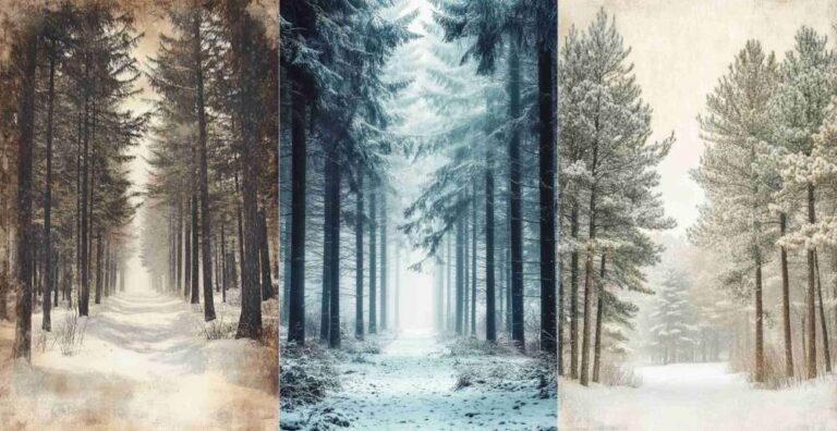 Serene Winter Forest – Free Winter Junk Journal Printables (WT0007)