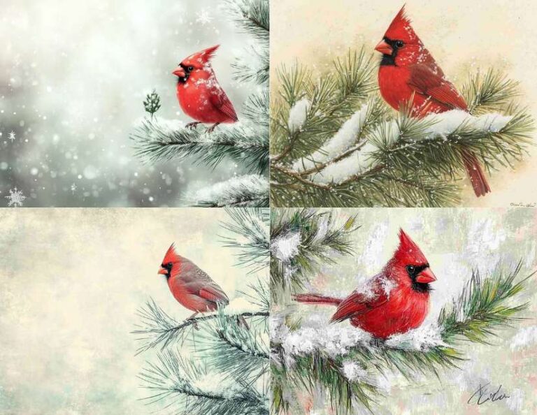 Winter Cardinal – Free Winter Junk Journal Printables (WT0009)