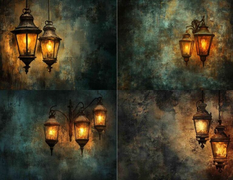 Vintage Gas Lamp Landscape – Free Steampunk Junk Journal Printables (ST0003)