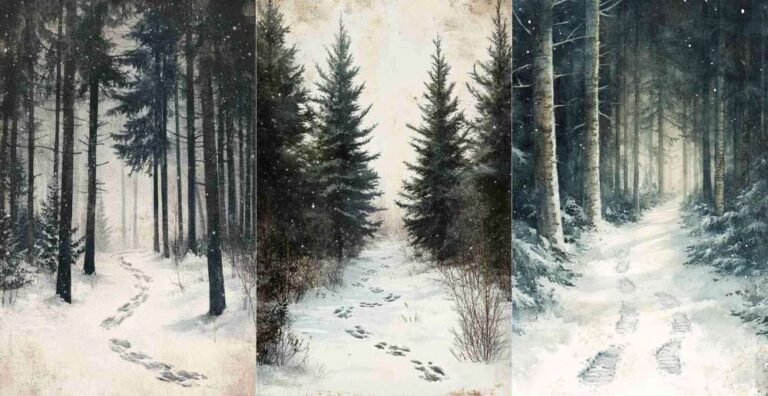 Snowy Forest Path – Free Winter Junk Journal Printables (WT0008)