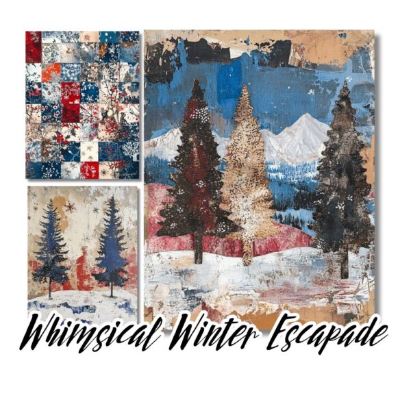 Whimsical Winter Escapade - Winter Christmas Junk Journal Papers - Image 5