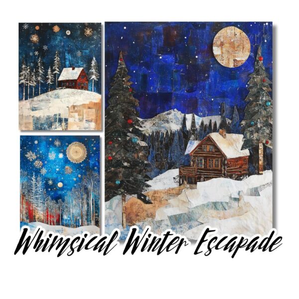 Whimsical Winter Escapade - Winter Christmas Junk Journal Papers - Image 6