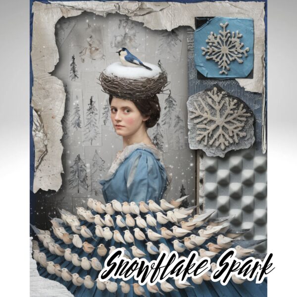 Snowflake Spark - Enchanting Blue Winter Junk Journal Paper Printables - Image 8