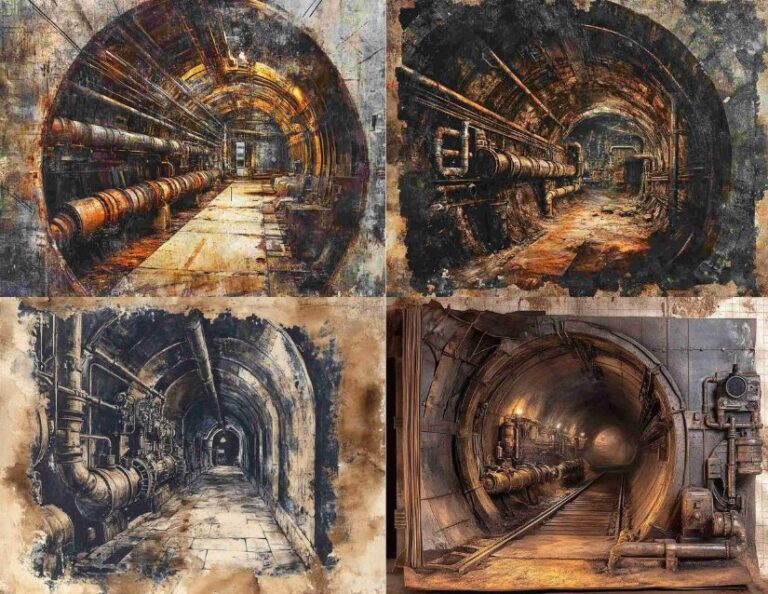 Underground tunnel – Free Steampunk Junk Journal Printables (ST0001)