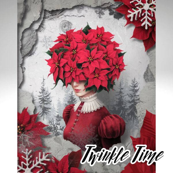 Twinkle Time - Enchanting Red Christmas Junk Journal Paper Printables - Image 7